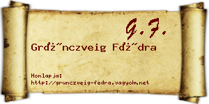Grünczveig Fédra névjegykártya